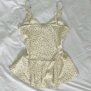 Vero Moda Polka Dot Pinterest High Low Peplum Top