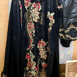 Black Stitched Pakistani Dress