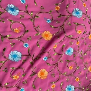 Goergette Embroidery Saree