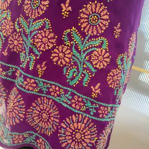 Purple Chikankari Kurti