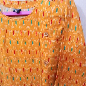 Yellow Straight Kurti