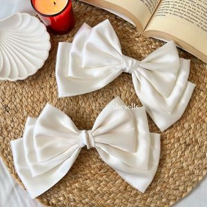 Tripple Layer Satin Bow Clip