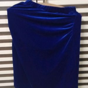 Royal blue velvet Skirt