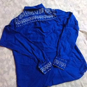 30rs Off 🚚Navy Blue Printed Shirt (Women's)