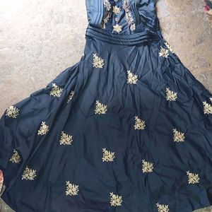 Navy Blue Heavy Partywear Gown