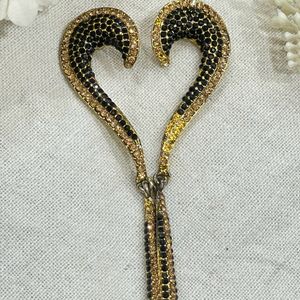 Unique Black Golden Earrings