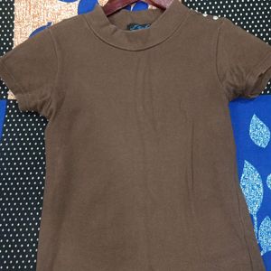 Coffee Brown Fitted Top Women