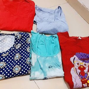 Simple Tshirt Top Set Of 5