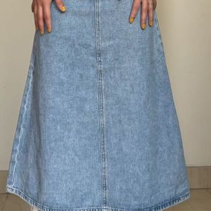 Light Blue Wash Denim Skirt