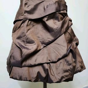 Brown Dress With Pearl Detailing