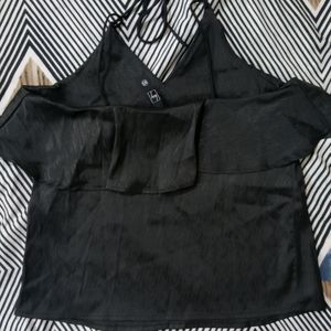 Pretty Shiny Black Party Top