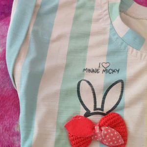 Baby Frock And Top & Skart For 1-2 Yrs