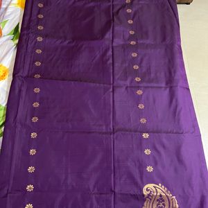 Purple Semi Soft Silk Handloom Saree