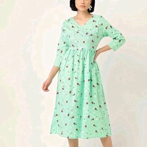 Green Long Kurti Cotton