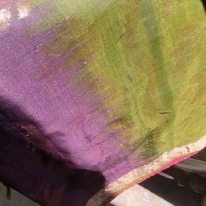 Handloom saree Silk Golden Clour Zari