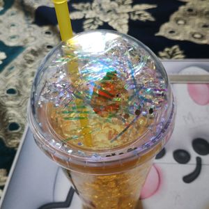 Glass Sipper With Straw Lid