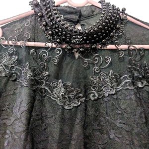 Black Embroidery Top