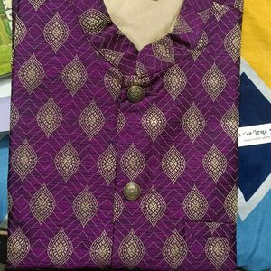 Unused New SOJANYA purple & Golden Nehru Jacket