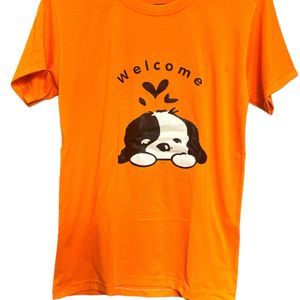 Orange Puppy Printed T-shirt