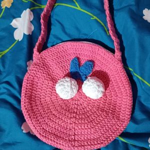 Pink Crochet Bag