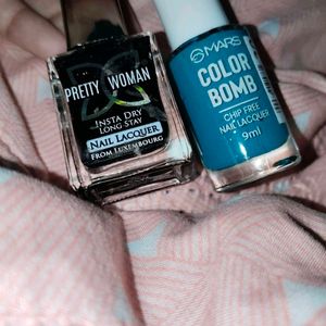 COMBO NAIL PAINTS Teal + Black Perfect Combination