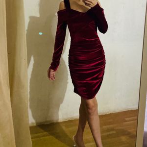 Gorgeous Velvet Maroon Dress