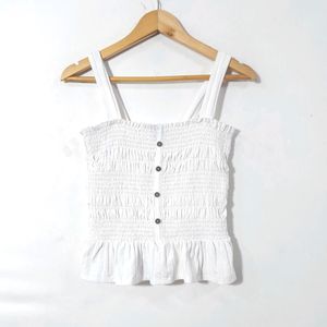 Arizona Jean Co White Smocked  Sleeveless Tops(Wom