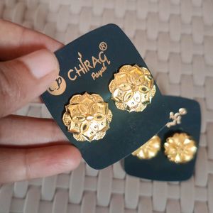 One Gram Gold Studs Earrings Combo Of 2