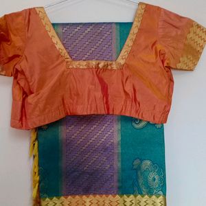 Beautiful Saree In Purple And Teal