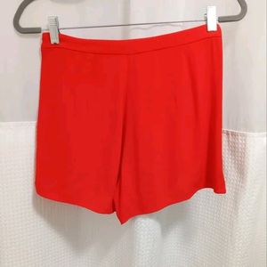 Womens H & M Red Ruffle High Waisted Short