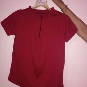 Maroon Red Crop Top