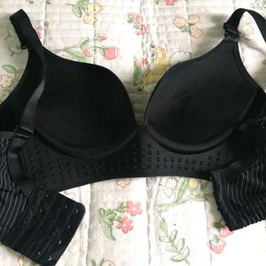 Black Stripped Push Up Bra.