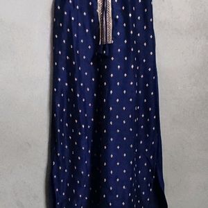 Navy Blue Kurti With Golden Hand Work👑 Tieup Neck