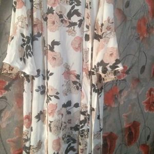 Long Flower Printed Shrug