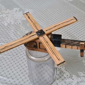 Handmade Wooden Model of a Helicopter