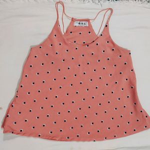 Peachy Top With Spaghetti Straps