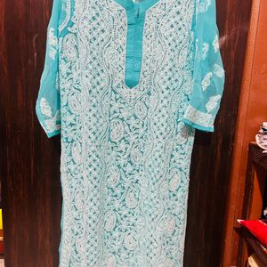 Sky Blue Chikenkari Kurta 🧿