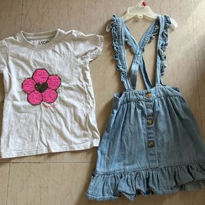 @100 Top And Denim Skirt