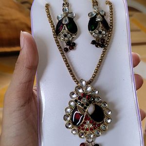 Earring With Matching Necklace Piece