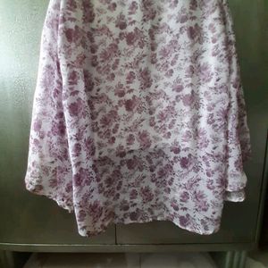 Purple Printed Flair Sleeves TunicTop XXL