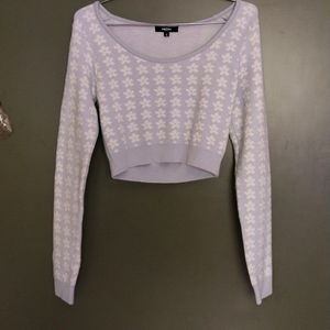 Flower Pattern Cropped Sweater