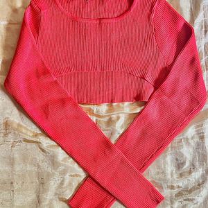 full sleeve shoulder shrug red