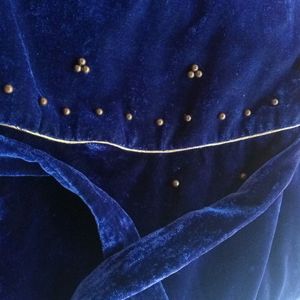 Navy Blue Velvet Dress