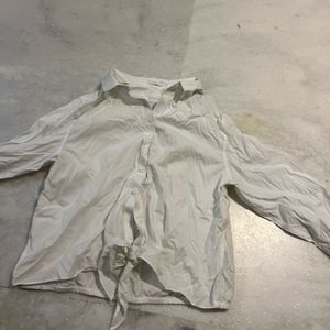 Knotted White Shirt