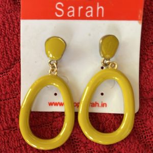 Yellow Indo Western Earrings