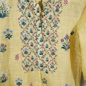 Sunshine Yellow A Line Cotton Kurta