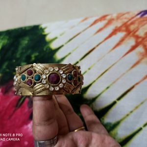 Golden Meena Work Based Bracelet Cum Bangle