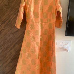 Coral Banarasi Festive Kurta