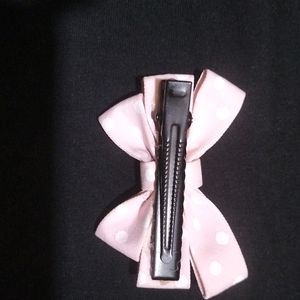 beautiful small pink hair pin bow style