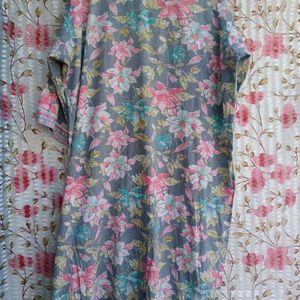 Lavender Floral Cotton Kurta